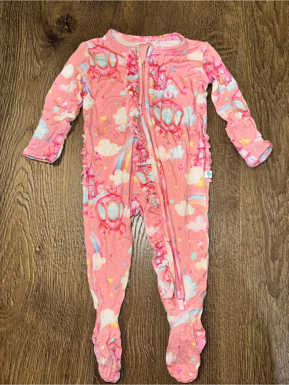 Posh Peanut Newborn Bamboo Footie Castles and Rainbows